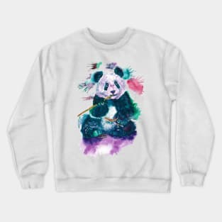 pands cute watercolor eat bamboo Crewneck Sweatshirt